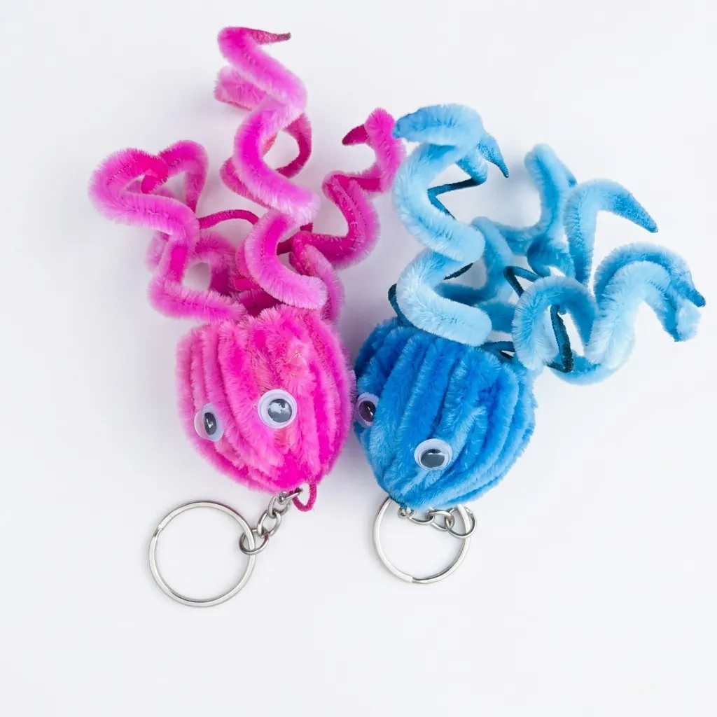 Reversible Cute Octopus Crochet Keychain Charm | Set of 2