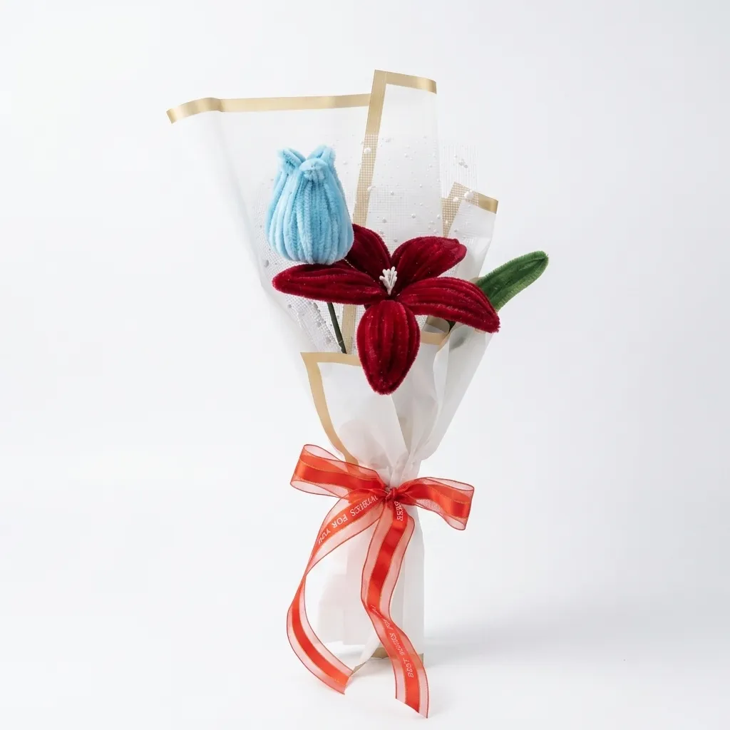 Blooming Beauty Red & Blue Flower Bouquet